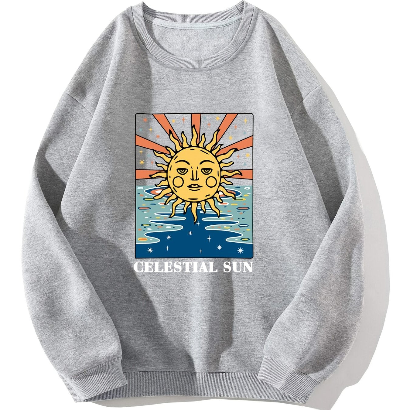 Sun Graphic Long Sleeve Round Neck Active Sweatshirt