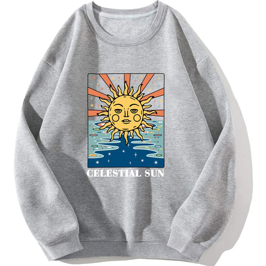 Sun Graphic Long Sleeve Round Neck Active Sweatshirt