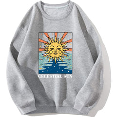Sun Graphic Long Sleeve Round Neck Active Sweatshirt