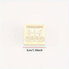 Brass Square Paint Seal Cat Window Bat Plant Flower Pattern Wax Sealing Tool