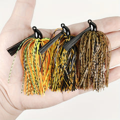 8pcs Weedless Football Jig Skirt Lure Fishing Tackle