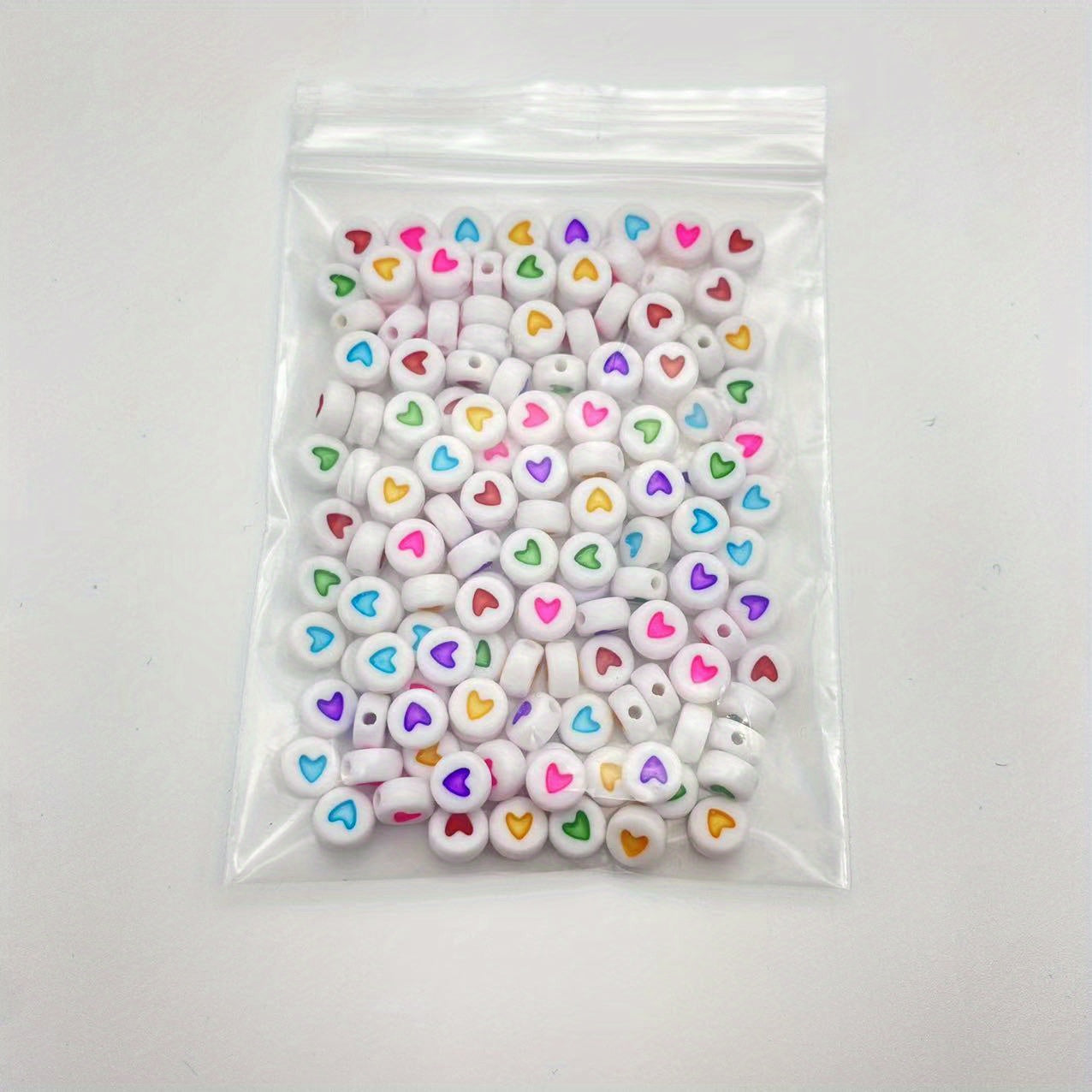 150pcs 7mm Heart Acrylic Spacer Beads Love Bracelet Necklace Making Jewelry Diy