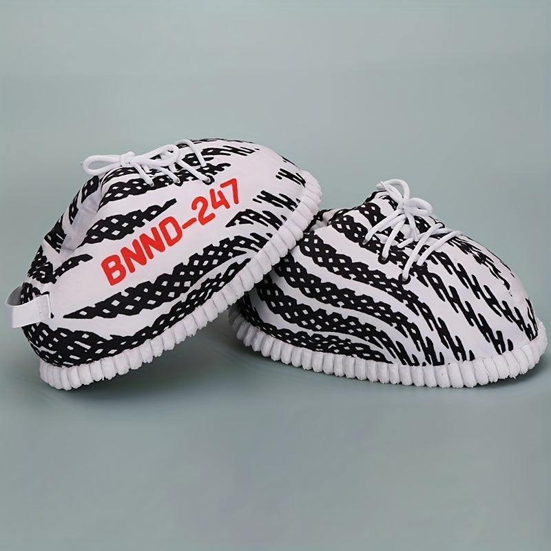 Striped Warm Winter Home Shoes Boys Girls Comfy Non-slip