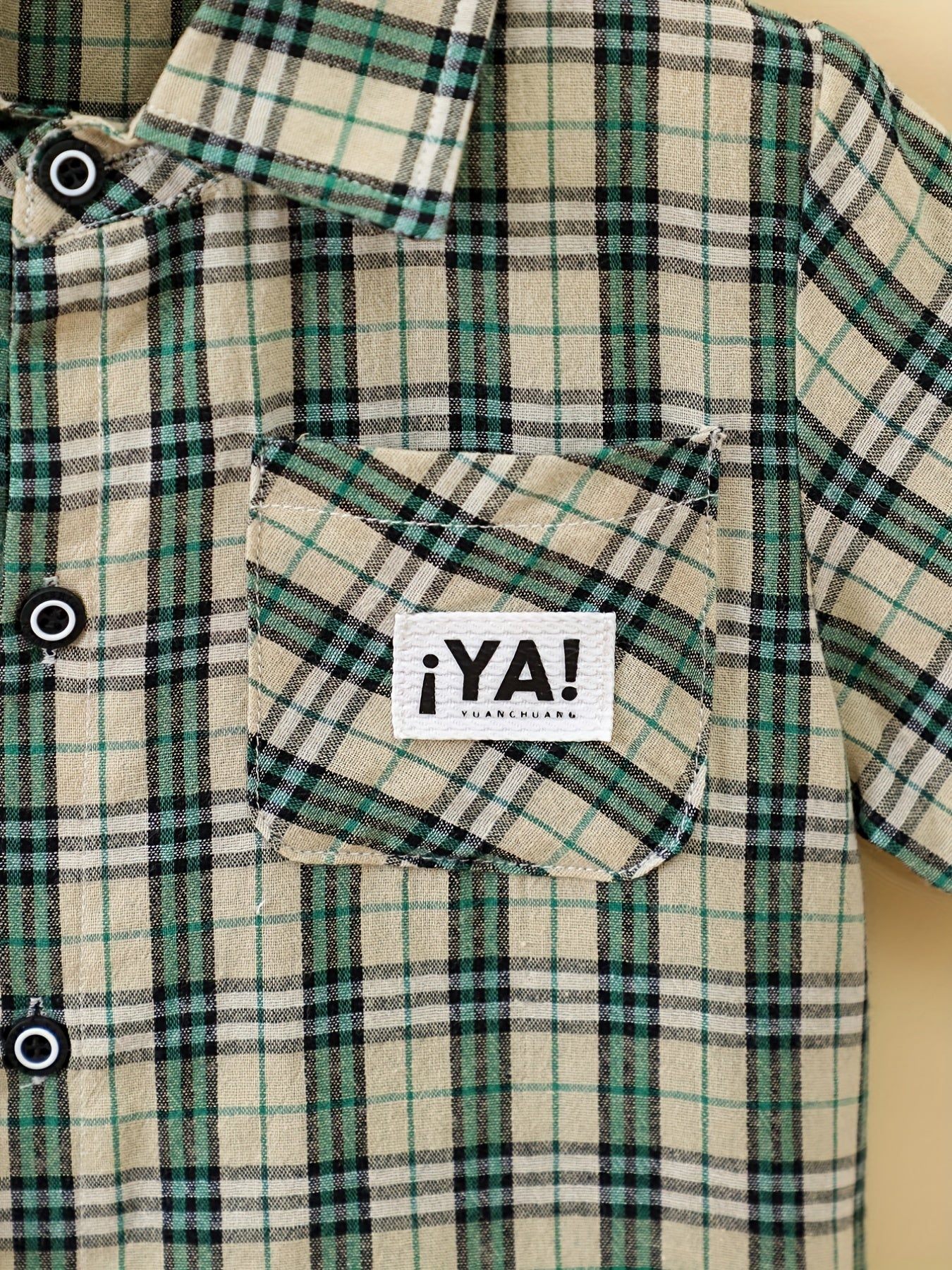 Baby Boys Casual Plaid Short Sleeve Button up Shirt