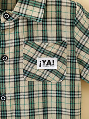 Baby Boys Casual Plaid Short Sleeve Button up Shirt