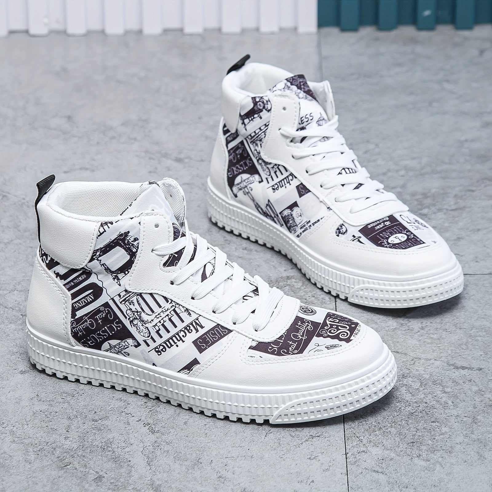 Men's Graphic Print Ankle Top Non Slip Skate Shoes