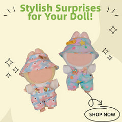 Doll Fisherman Outfit Set with Hat and Overalls 6-9 inch Dolls