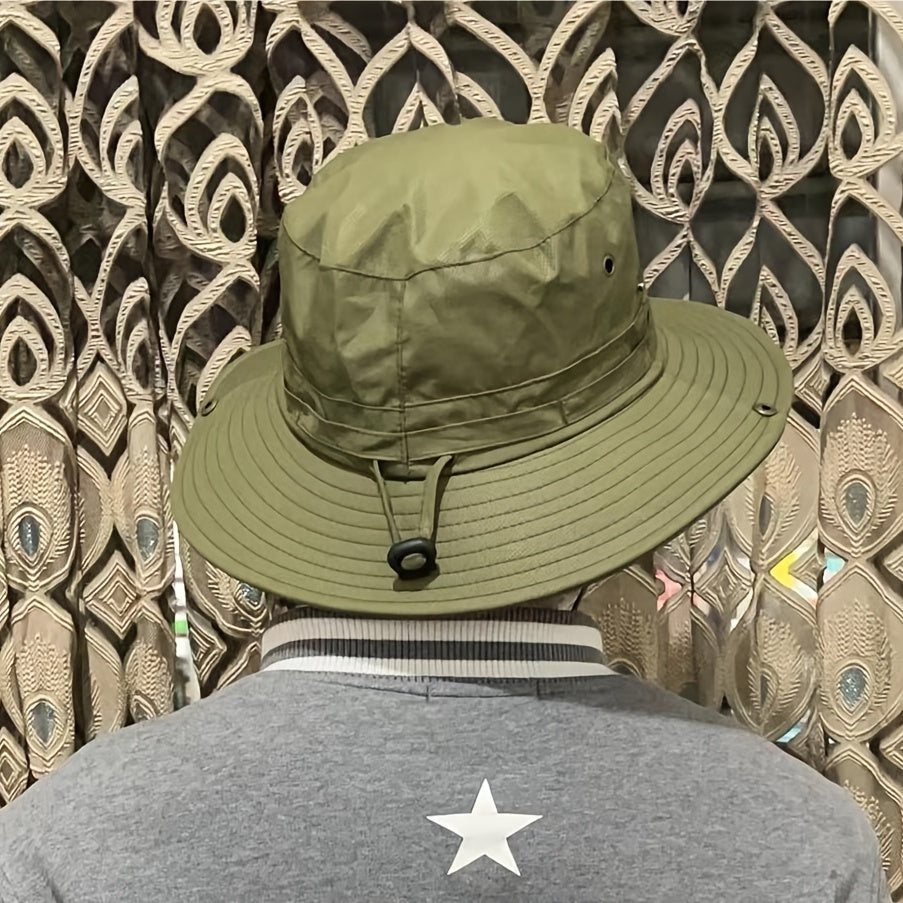 Waterproof Bucket Hat for Men Solid Big Brim Fishing Cap Outdoor