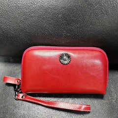 Women's Zipper Wallet Coin Purse Phone Case Handbag Wristlet Coffee Green