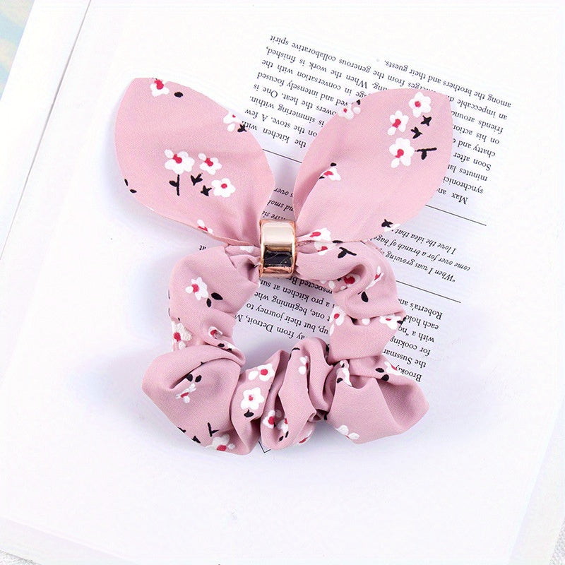 Rabbit Ear Striped Hairband Elastic Hair Rope