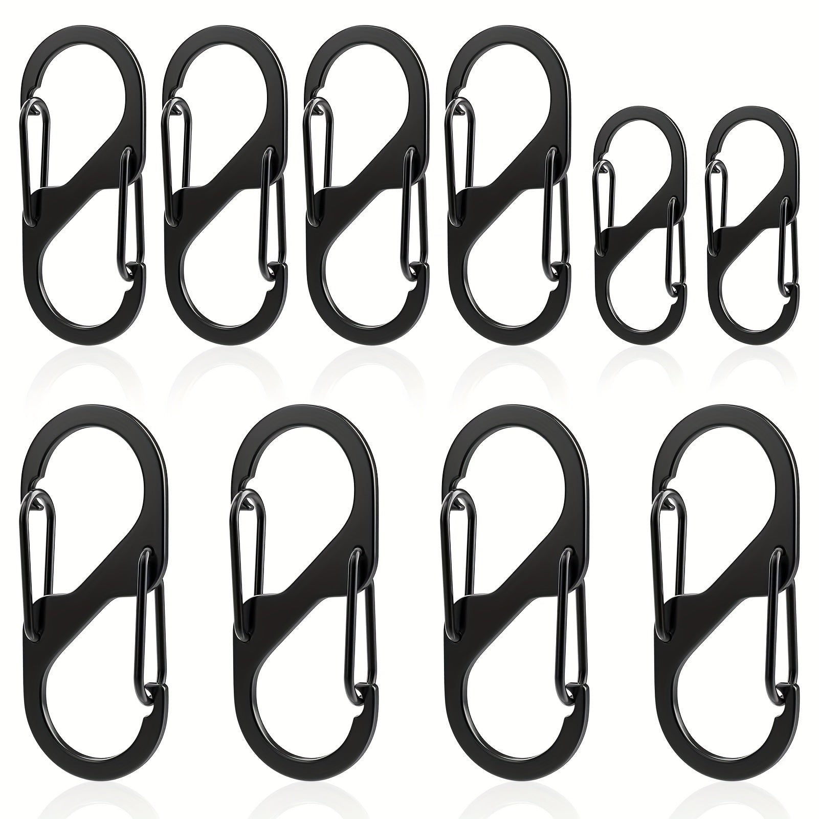 10pcs Zinc Alloy S Hook Keychain Anti lost Metal Keyring for Camping Hiking