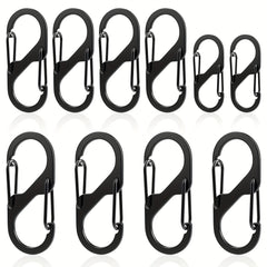 10pcs Zinc Alloy S Hook Keychain Anti lost Metal Keyring for Camping Hiking