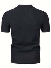 Classic Polo Shirt Men's Business Casual Lapel Button-Up Polo Shirt