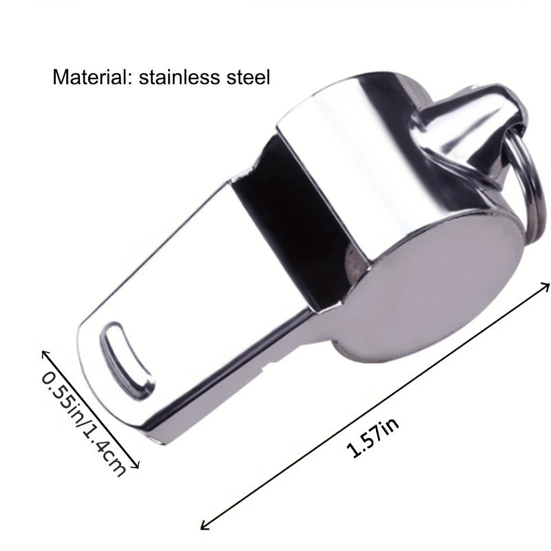 Silver Stainless Steel Whistle With Lanyard - Coach's Gift Halloween