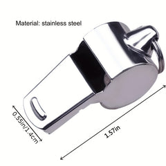 Silver Stainless Steel Whistle With Lanyard - Coach's Gift Halloween