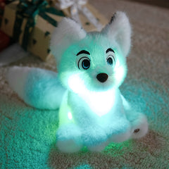 Glow in the Dark Plush Fox Toy with LED Light Soft Stuffed Animal Night Light