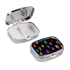 Animal Paw 2 Compartment Pill Case - Compact & Decorative Medicine Organizer