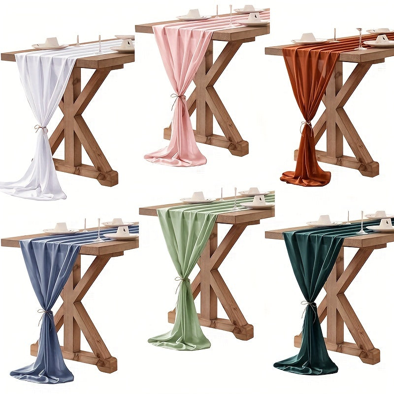 Boho Chiffon Table Runner for Wedding Reception