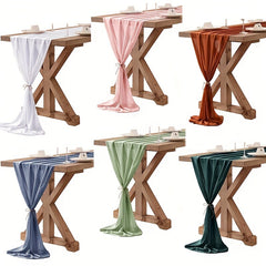 Boho Chiffon Table Runner for Wedding Reception