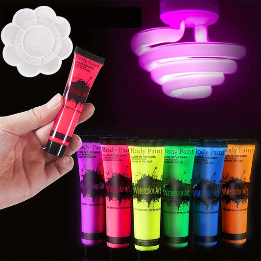 Fluorescent Face Body Paint Set for Christmas Halloween Cosplay