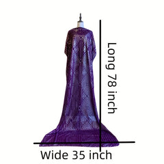 Purple Hot Stamping Scarf Vintage Shawl Women Hijab Ramadan He