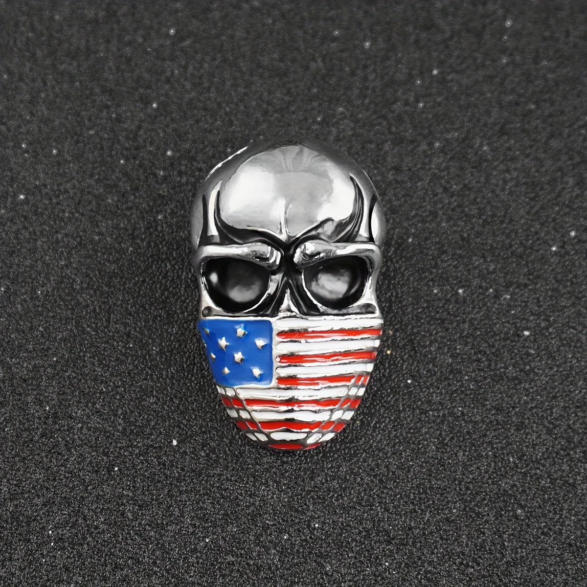 American Flag Skull Brooch Jacket Bags Decoration Punk Rock Style Brooch For Men