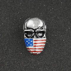 American Flag Skull Brooch Jacket Bags Decoration Punk Rock Style Brooch For Men