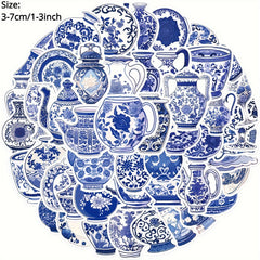 50pcs Cartoon & Porcelain Phone Case Stickers Waterproof DIY Decals