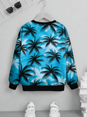 Coconut Tree Pattern Kid's Sweatshirt Unisex Pullover Casual Long Sleeve Top