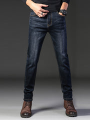 Men's Slim Straight Leg Denim Jeans Casual Cotton