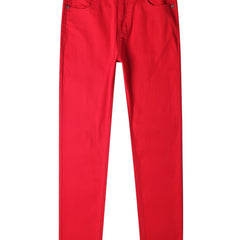 Vintage Slim Fit Red Denim Pants
