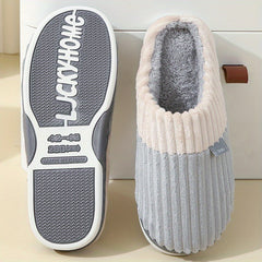 Plush Lined Slip-On Couple Slippers