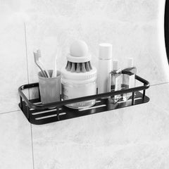 Home Storage Rack Aluminum Square Basket Wall-mounted Shelf for Bathroom Wash