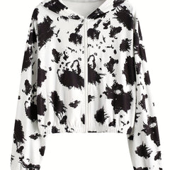 Block Zip Up Jacket Hooded Outerwear