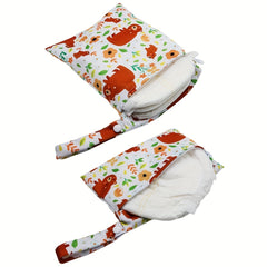 2pcs Bear Print Wet Bags for Organization