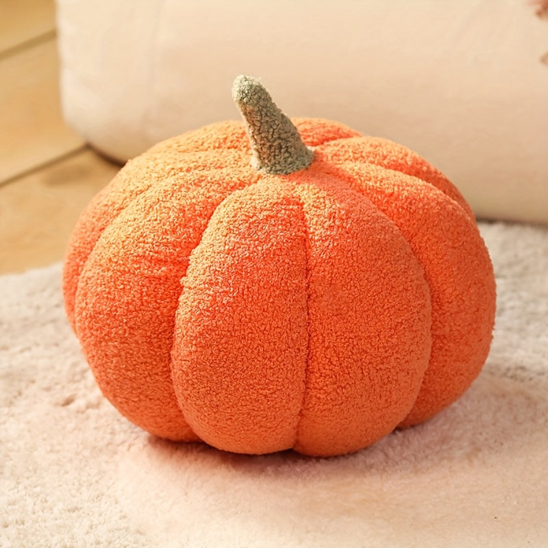 3D Fluffy Pumpkin Plush Pillow Realistic Animal Vibrant Colors for Halloween