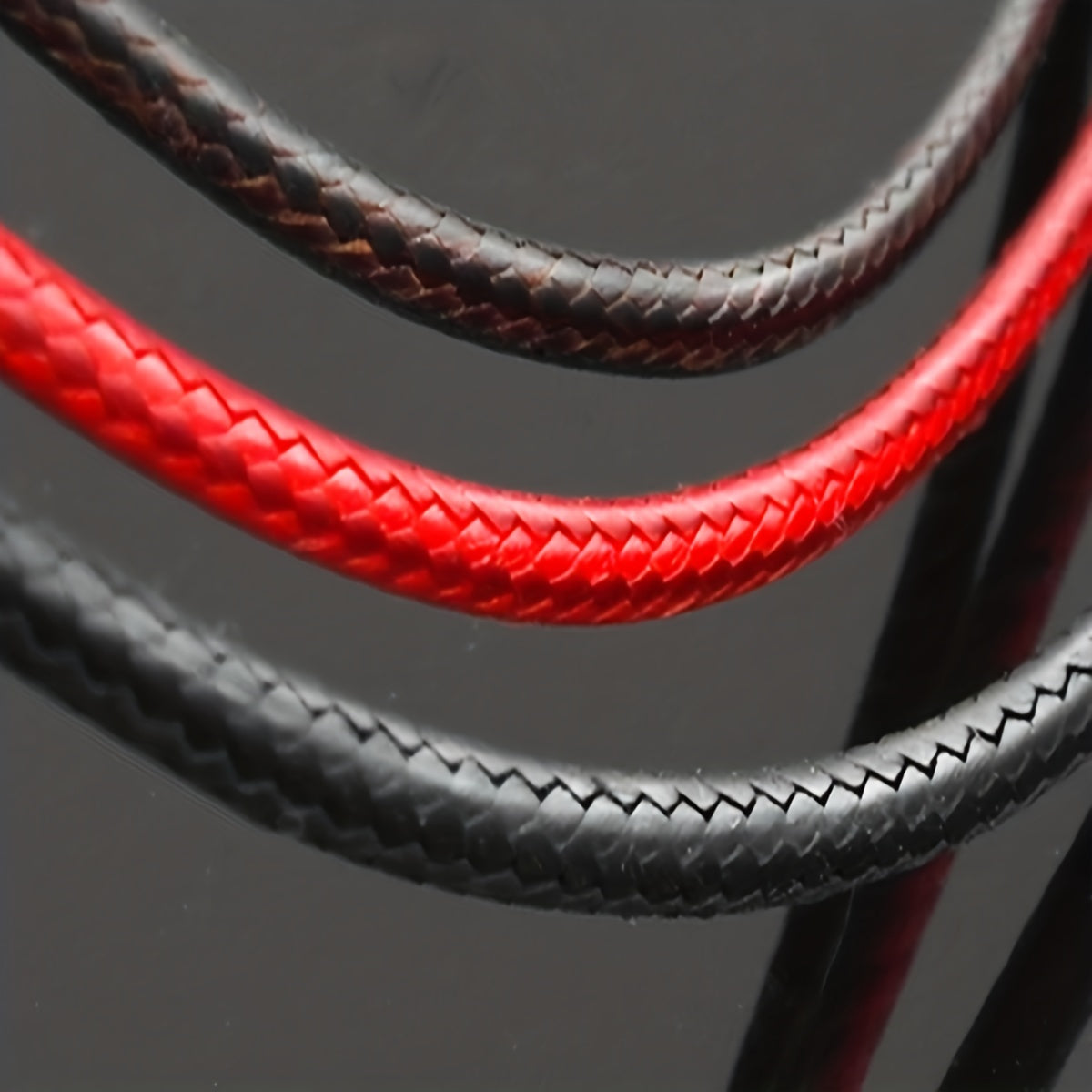 3mm Wax Leather Cord Choker Necklace Stainless Steel Clasp Thin 16 30 Mens