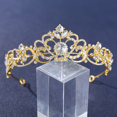 Golden Wedding Crowns And Tiaras Bride Princess Rhinestone Headband