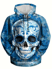 Y2K Skull 3D Print Hoodies Men Graphic Hoodie Loose Hooded Pullover