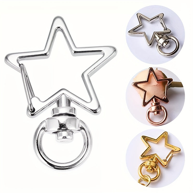 10pcs Star Hollow Key Chain Creative Lobster Clasp Buckle