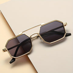 Y2K Geometric Metal Sunglasses Top Bar UV400