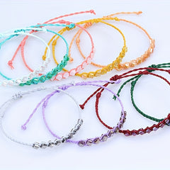 Crystal Charm Friendship Bracelet Hand Woven Rope for Friends