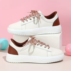 Lightweight Skate Shoes Faux Leather Wear Resistance Non Slip Flat Sneakers