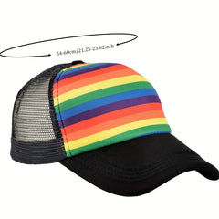 Striped Mesh Baseball Cap Lightweight Sunshade Dad Hat