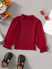 Toddler Girls Vintage Blouse Stand Collar Long Sleeve Top