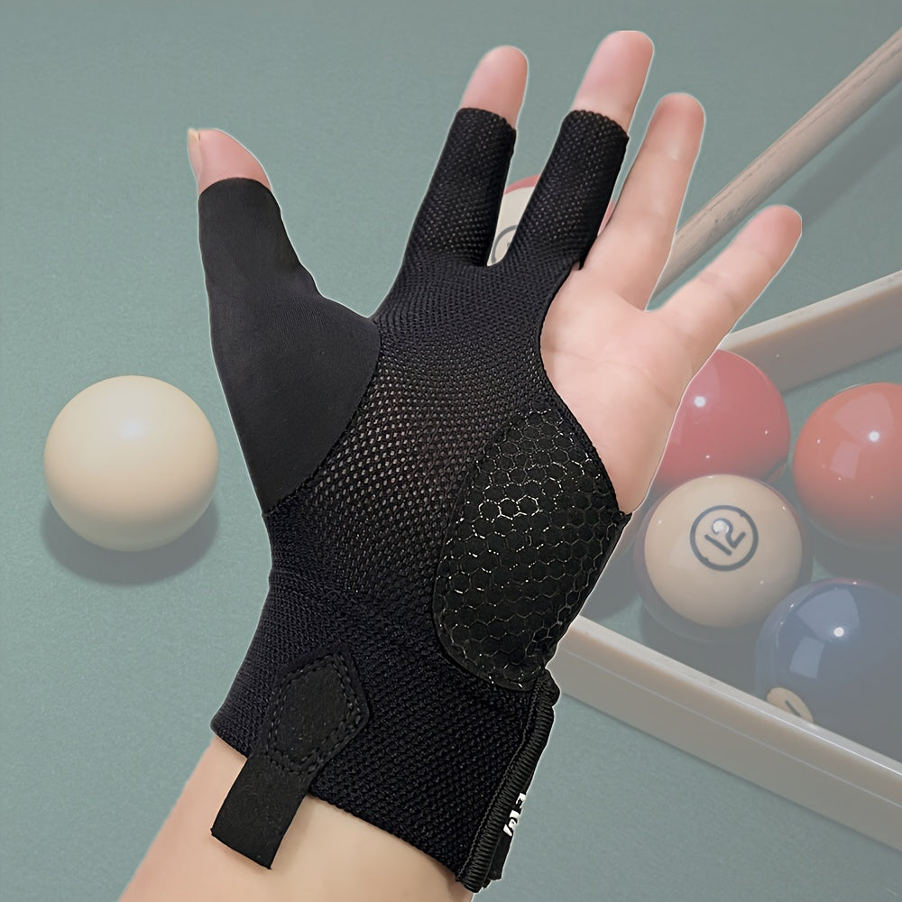 High Elastic Left Hand Billiards Glove Non Slip Three Finger