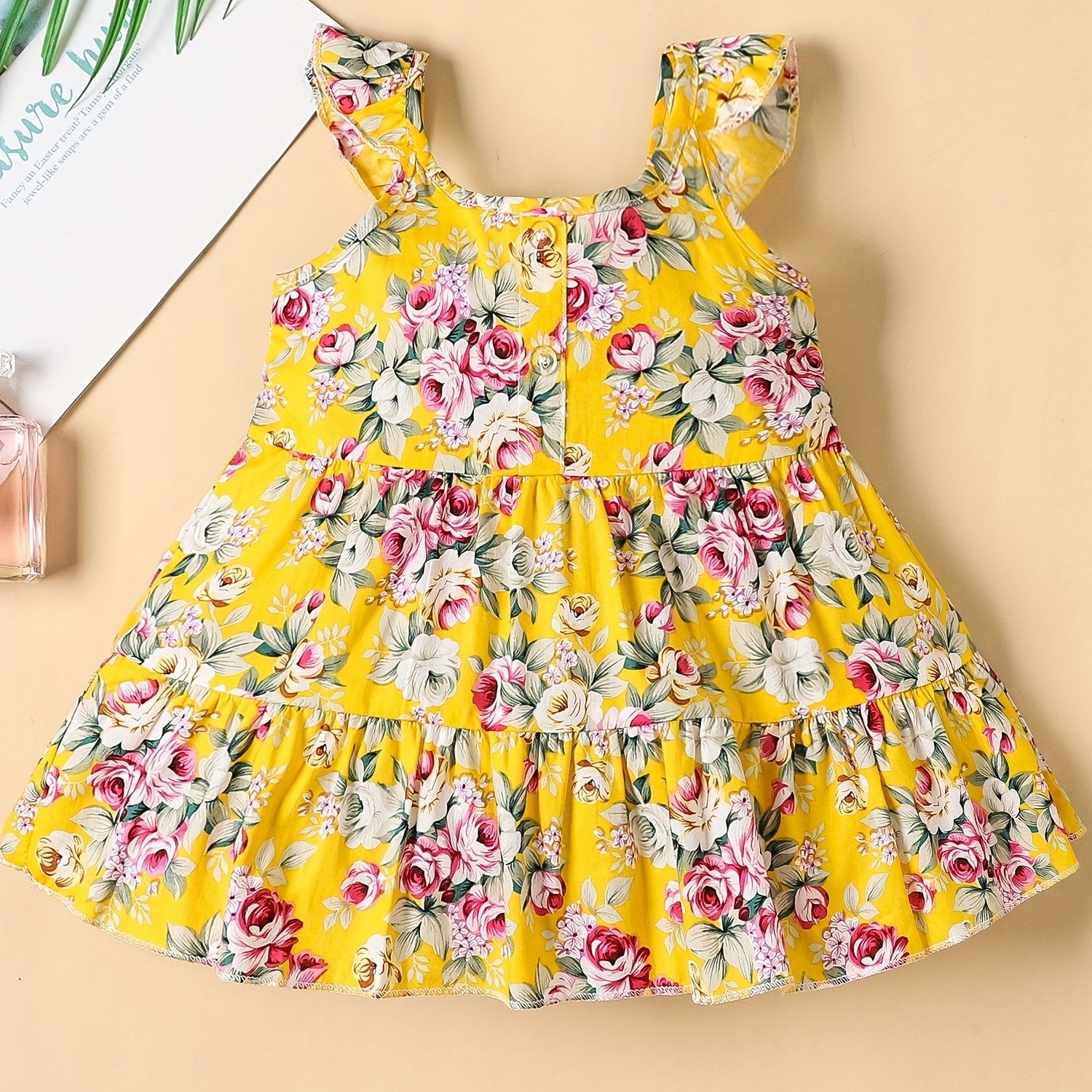 Baby Girl Cotton Princess Dress Sleeveless Ruffle Sleeve Puff Dress