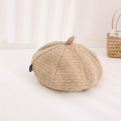Kids Grid Newsboy Hat Casual Cap for Winter Autumn