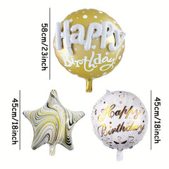 5pcs Happy Birthday Foil Balloons Set for Outdoor Party