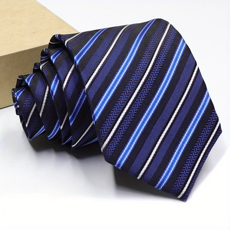 Business Formal Striped Tie Mens Stripe Silk Tie Classic Striped Jacquard Tie